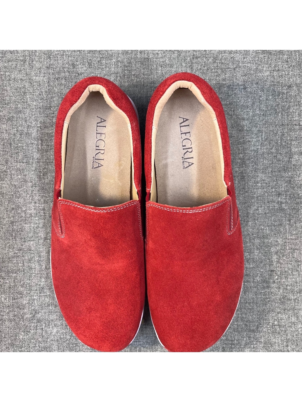 Alegria Men's Aaron Red Suede Casual Slip-on Shoes 9.5-10 (43) - Picture 7 of 7
